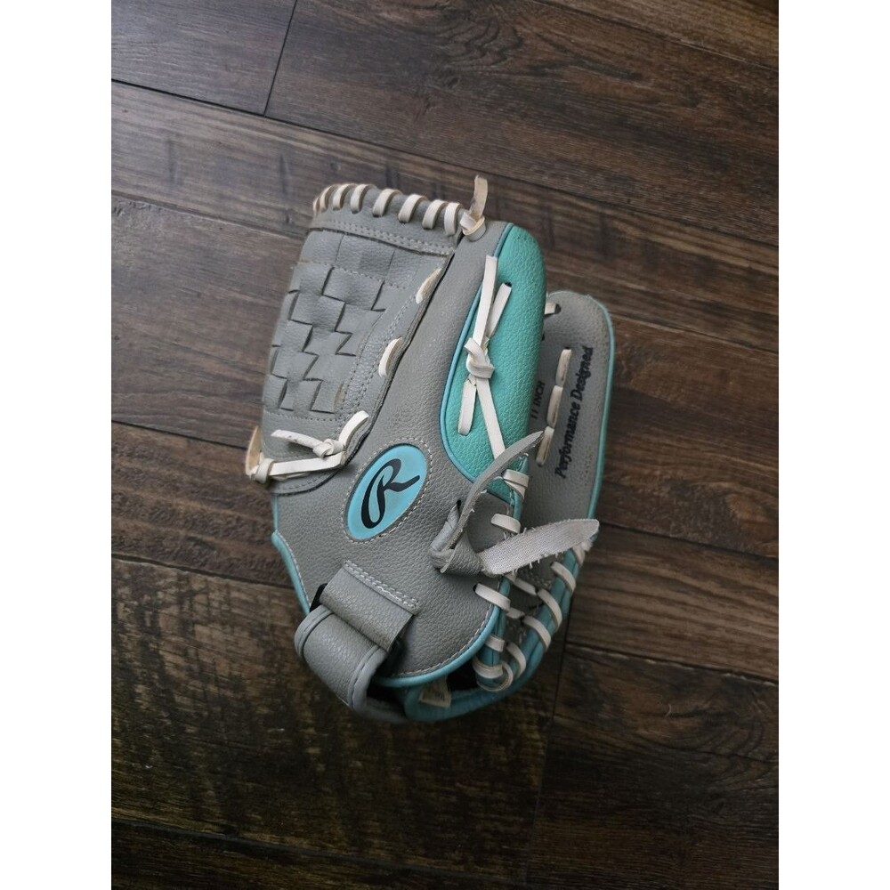 Rawlings Players Series WPL11GM 11" Youth Baseball Softball Glove RHT Gray Teal
